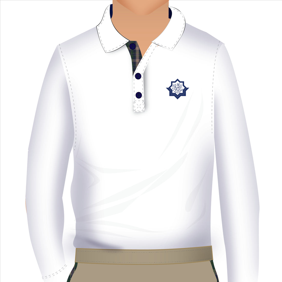 NOOR AL ISLAM White Polo Long Sleeve (KG - Grades)