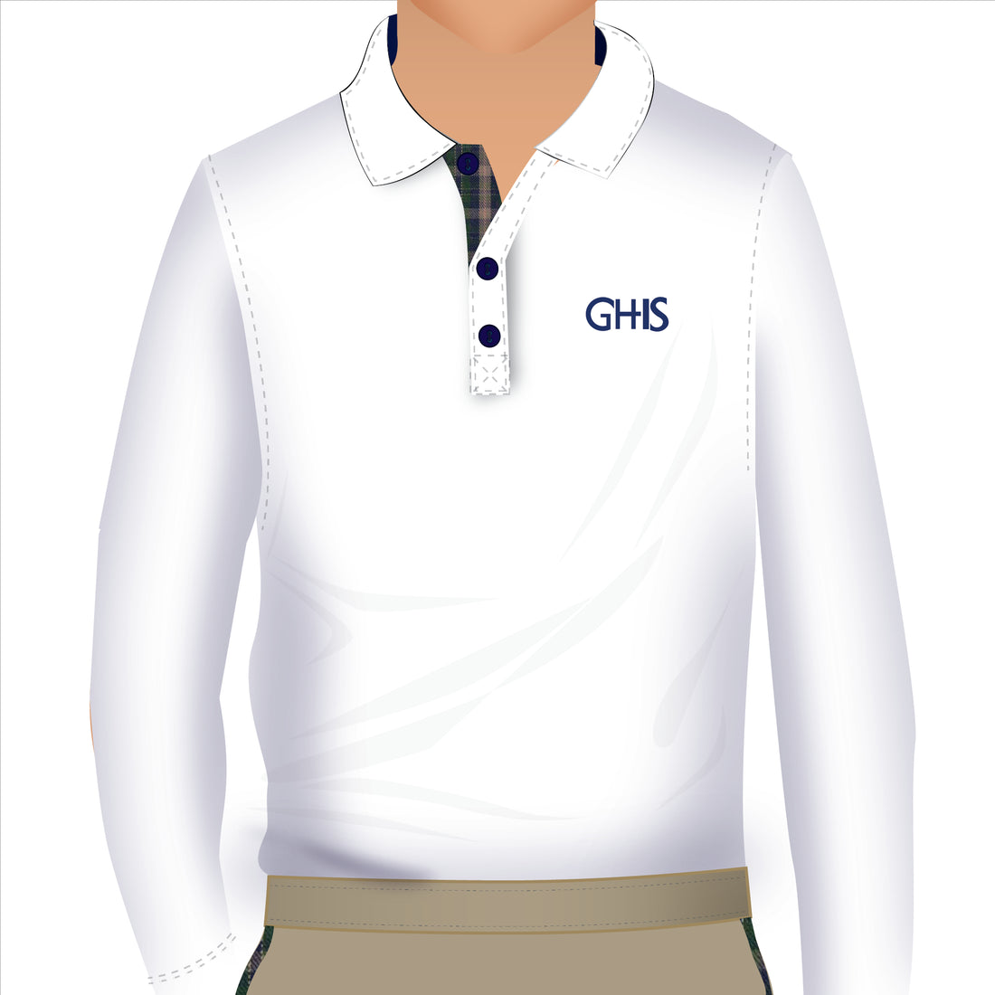 GHIS White Polo Long Sleeve (KG - Grades)