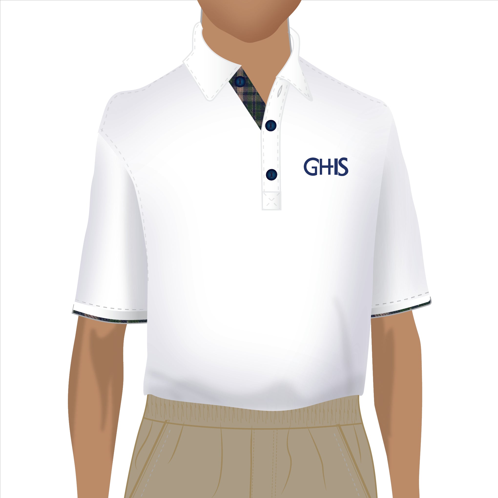 GHIS White Polo Short Sleeve (KG - Grades)