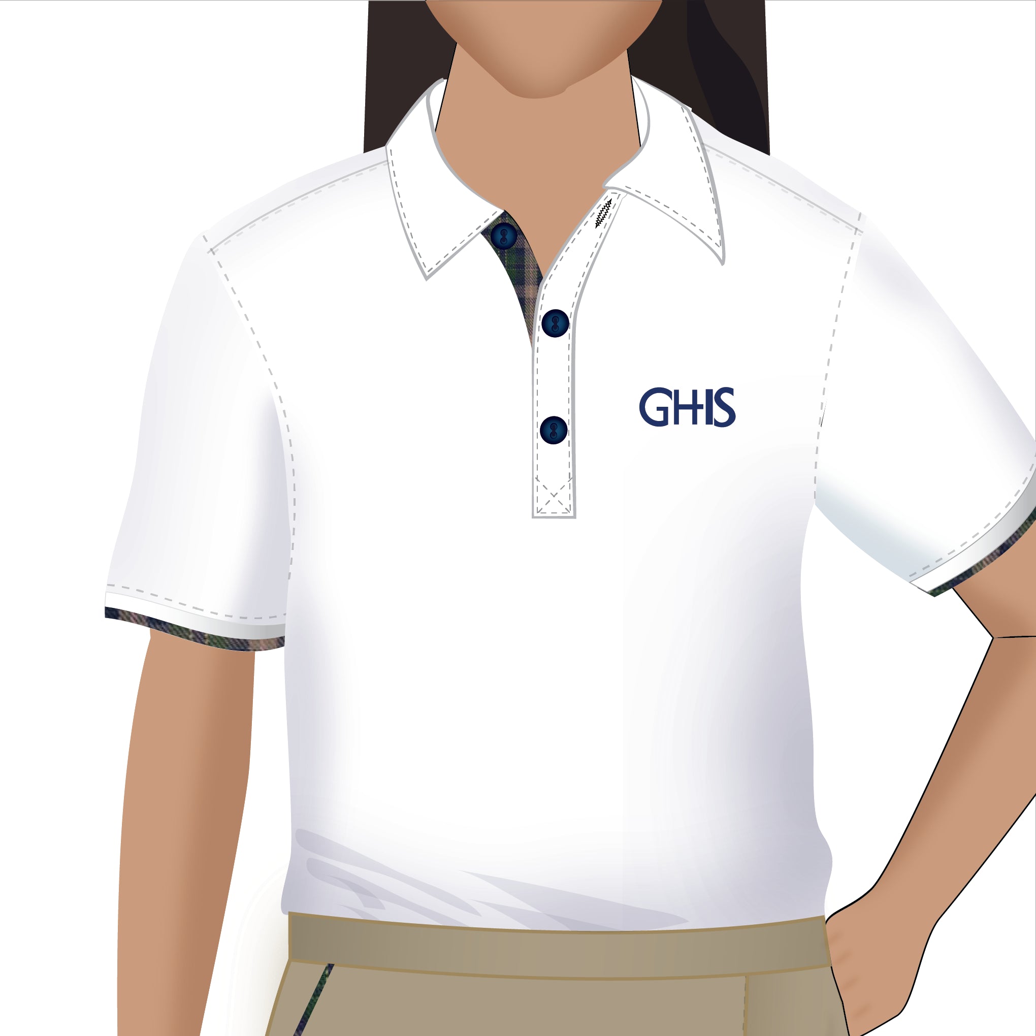 GHIS White Polo Short Sleeve (KG - Grades)
