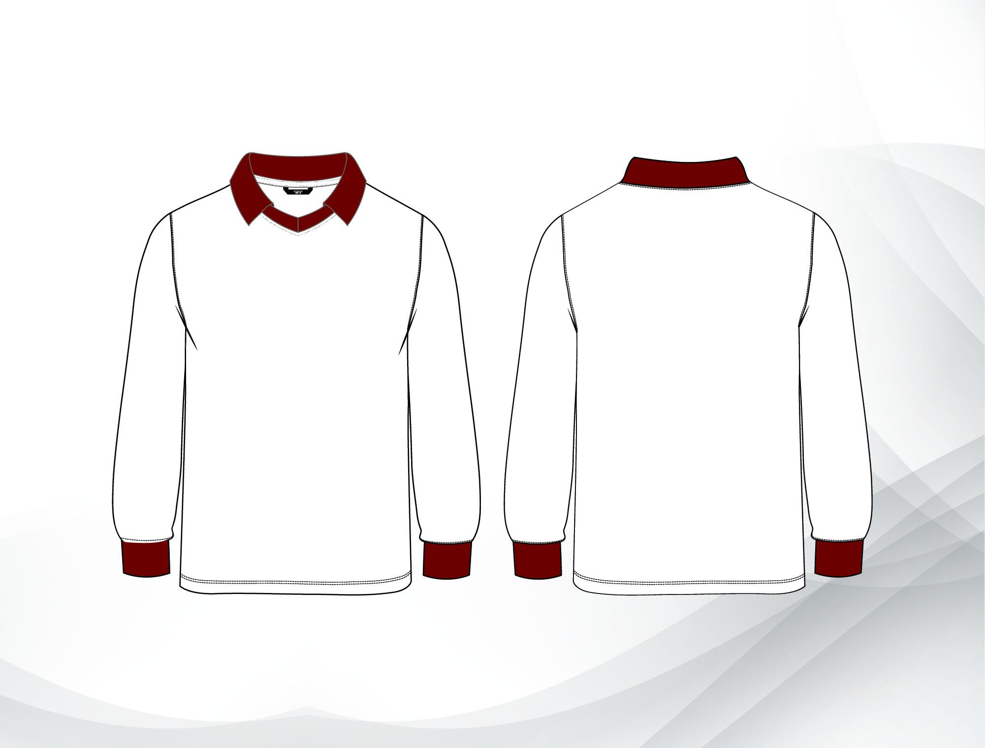 Government School Uniform – Girls PE Polo Long Sleeve Maroon| Grade 7–9