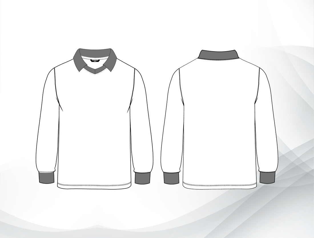 Government School Uniform – Girls PE Polo Long Sleeve Grey| Grade 10–12