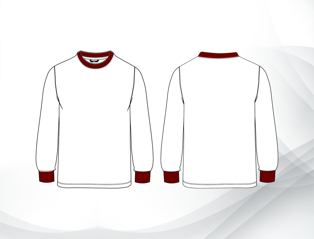 Government School Uniform – Girls PE Crew Neck Long Sleeve Maroon| Grade 7–9