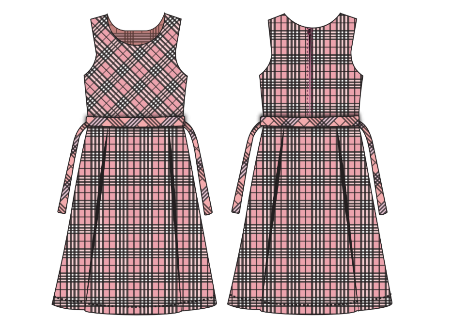 Government School Uniform – Girls Sleeveless Pink Pinafore Style 2 | Grade 1–6