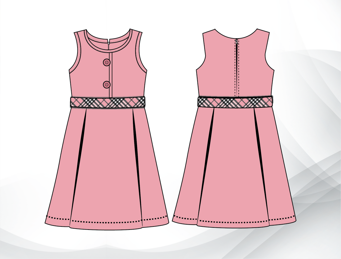 Government School Uniform – Girls Sleeveless Pink Pinafore Style 4 | Grade 1–6