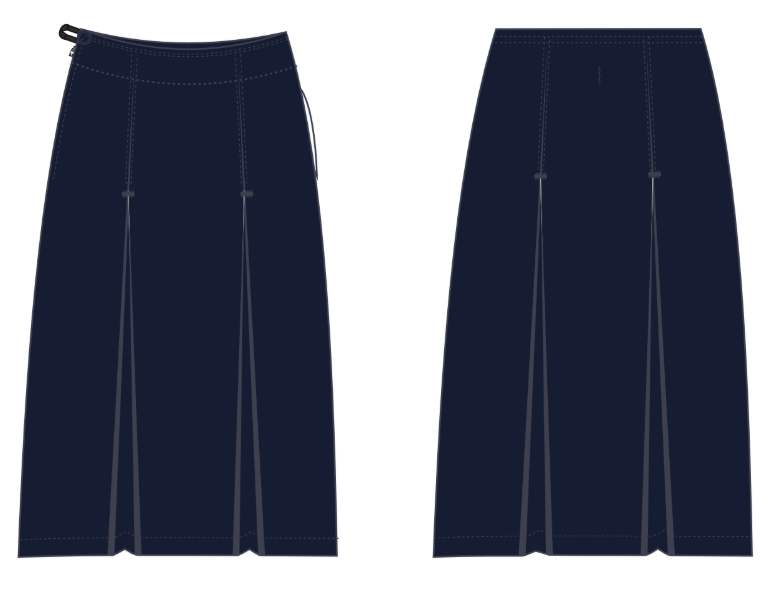 Government School Uniform – Girls Navy Skirt Style 2 | Grade 10–12