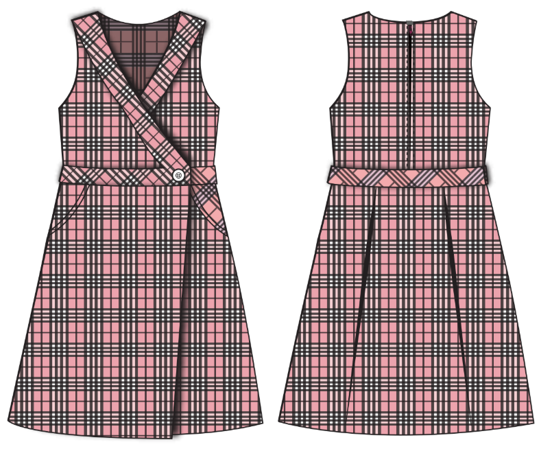 Government School Uniform – Girls Sleeveless Pink Pinafore Style 3 | Grade 1–6