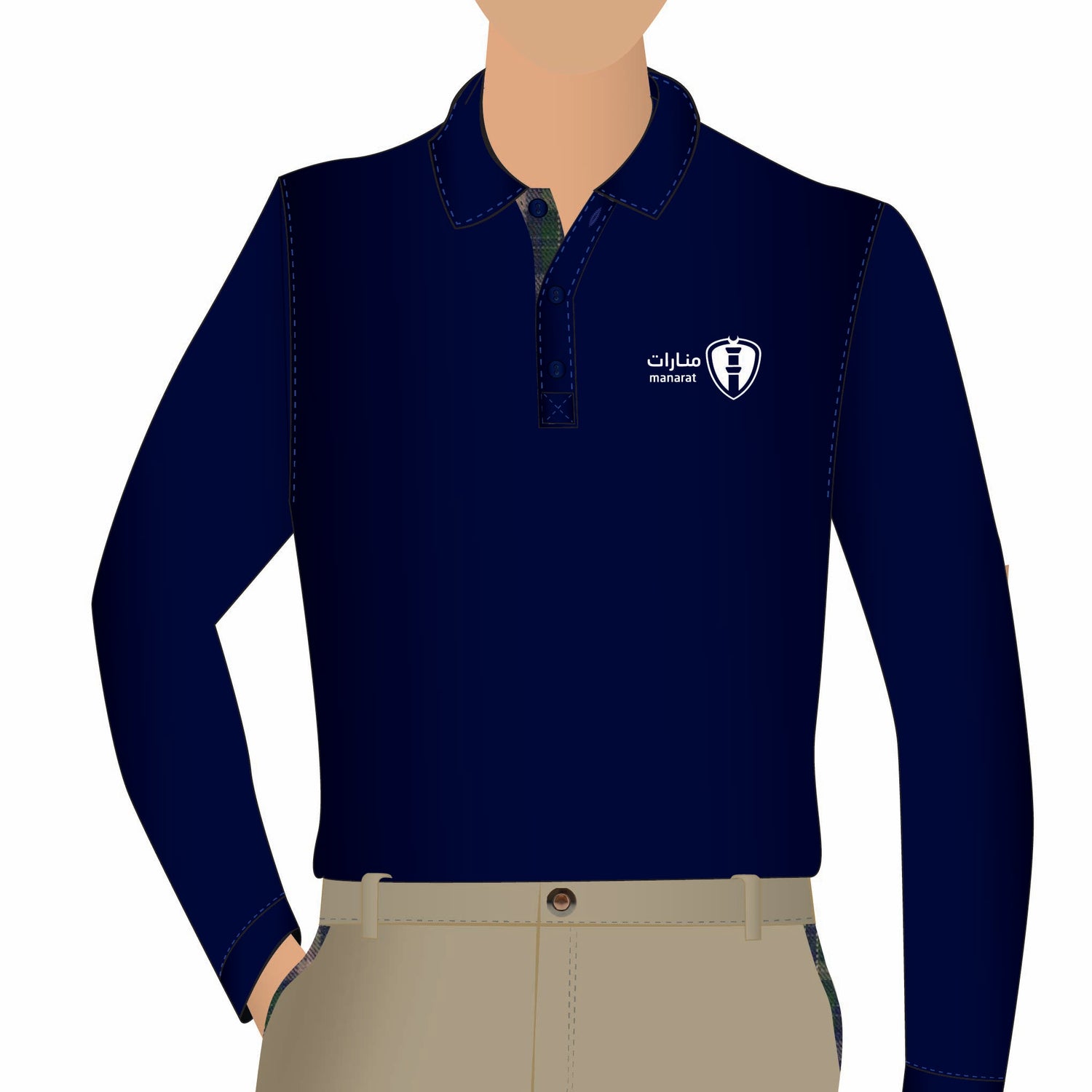 Al MANARAT Navy Polo Long Sleeve (Grade 1 - Grade 10)