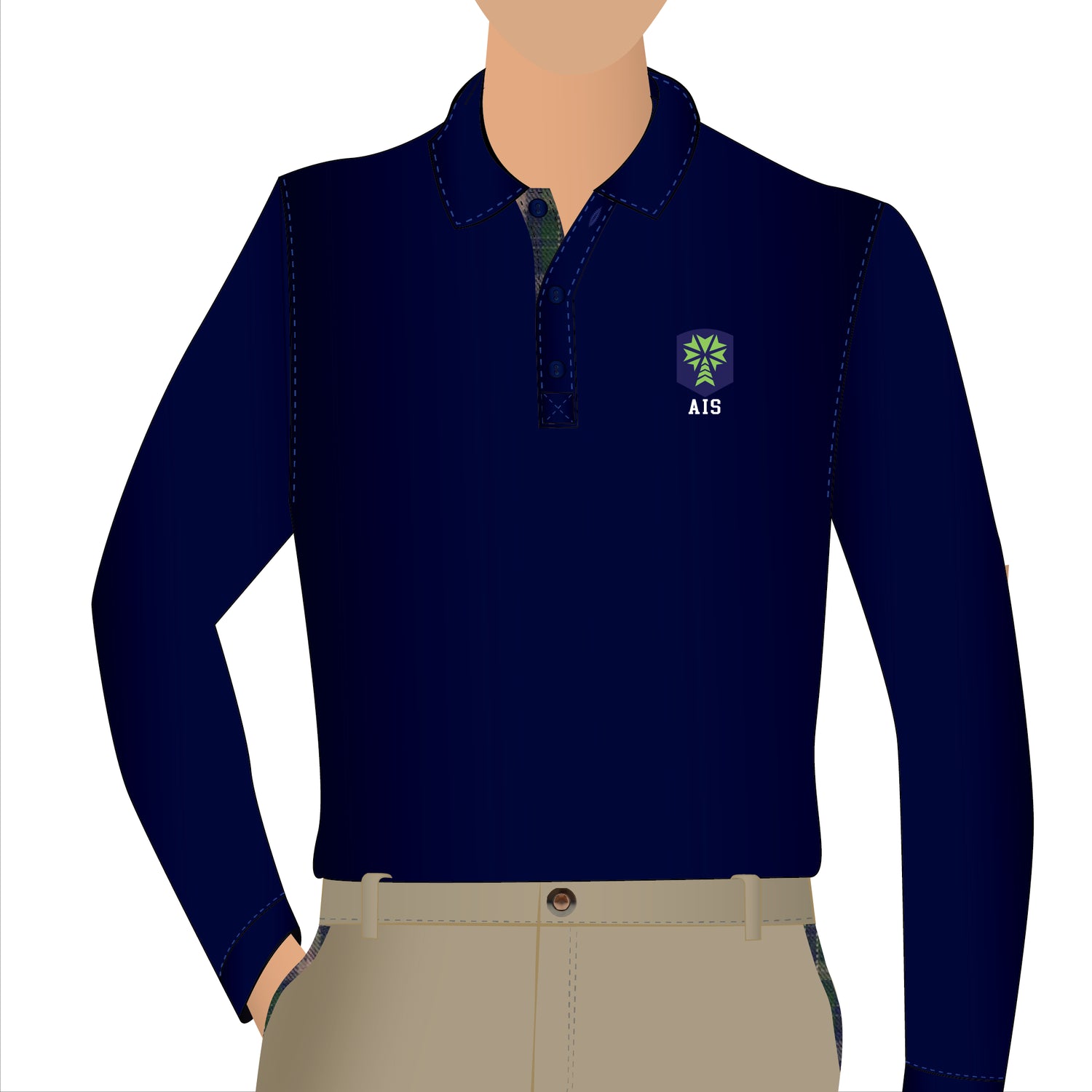 AIS Navy Polo Long Sleeve Grade 1 Grade 10