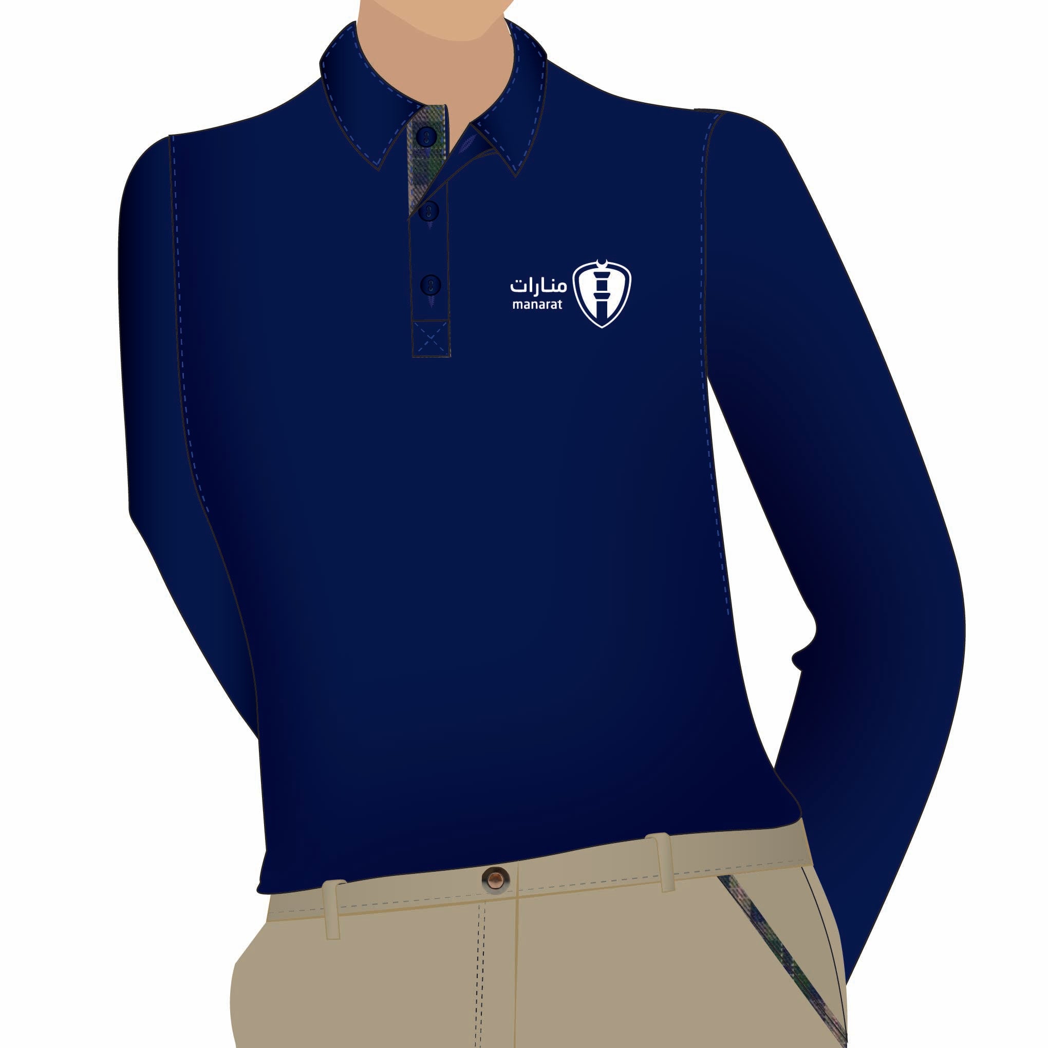 Al MANARAT Navy Polo Long Sleeve (Grade 1 - Grade 10)