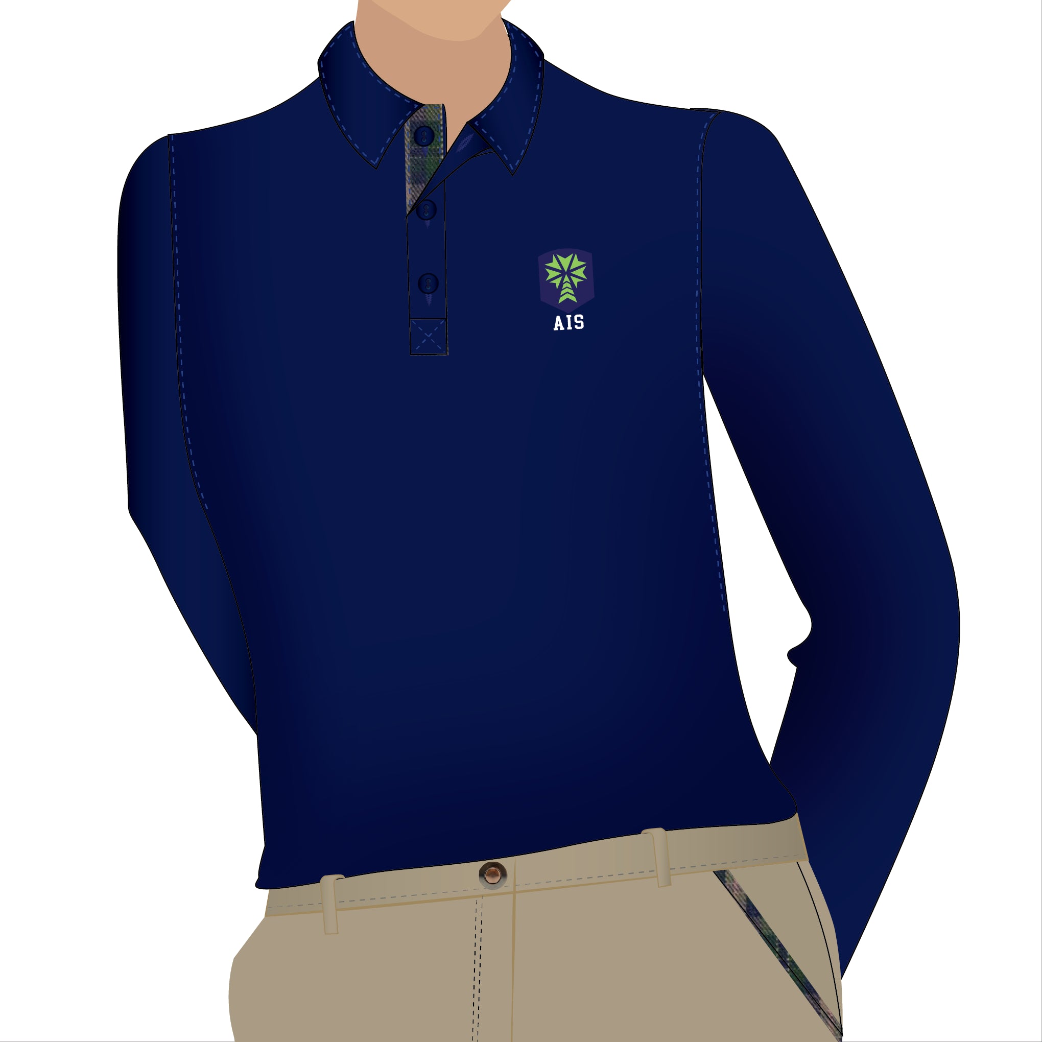 AIS Navy Polo Long Sleeve (Grade 1 - Grade 10)