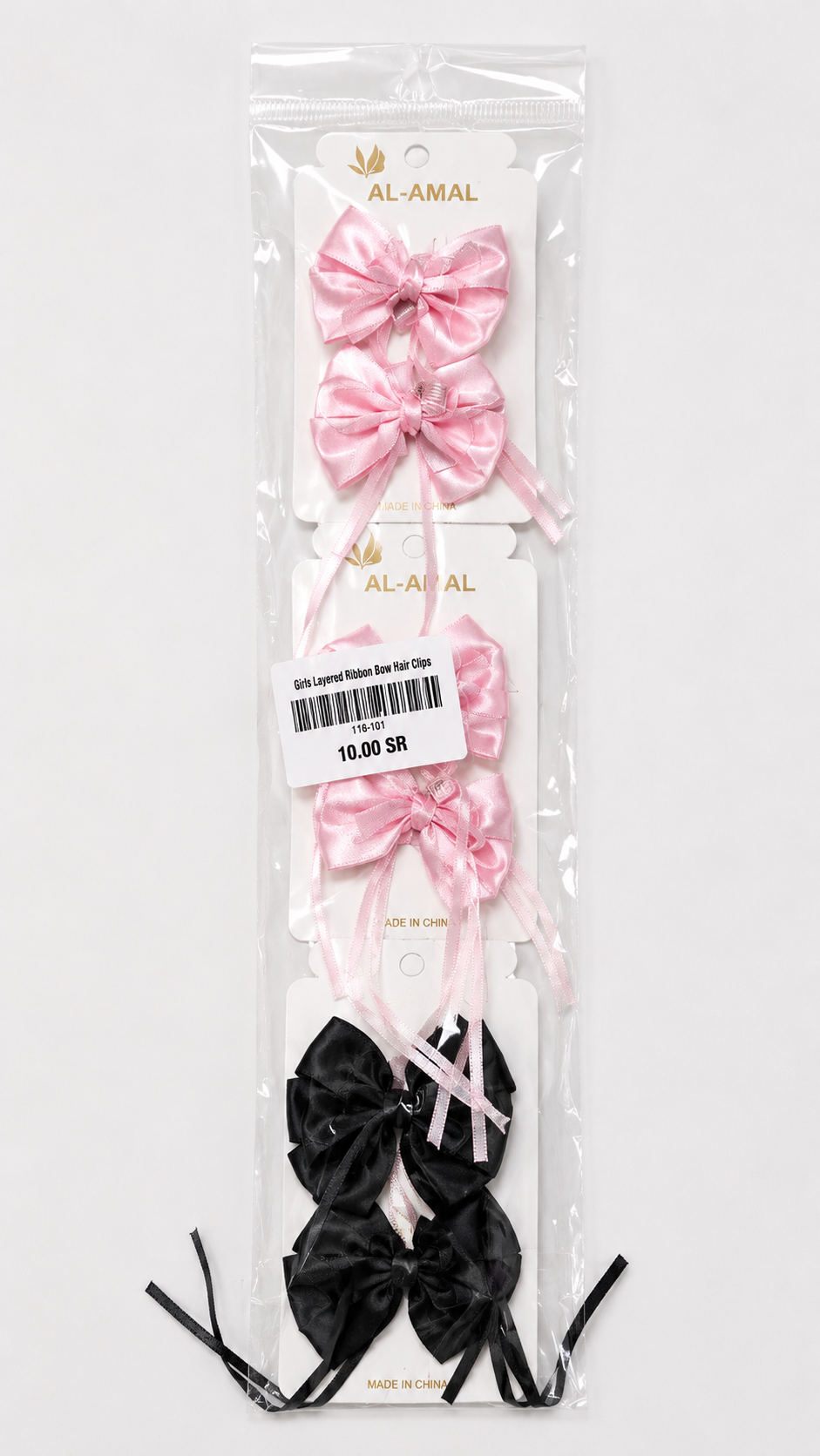 Girls Layered Ribbon Bow Hair Clip